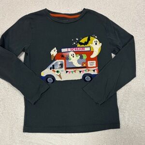 Mini Boden Halloween I scream ghost truck long sleeve tee boys 7/8